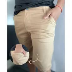 Bermuda Sarja Social Masculina Modelo Esporte Fino Brim com Elastano