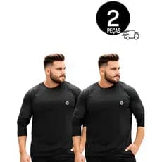 Kit com 2 Camisa Termica Manga Longa UV50+ Malha fria Academia Corrida Plus  Size G4 G5 Unissex