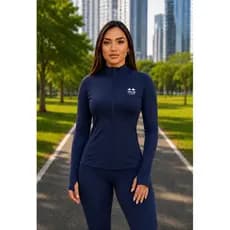 Casaco Fitness Feminino com Proteção UV para Atividades ao Ar Livre Com Zíper