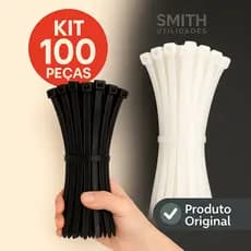 Kit 100 Abraçadeiras de Nylon Enforca Gato – Presilhas Plásticas Resistentes Diversos Tamanhos