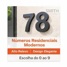 Números Residenciais Modernos 3D – Instalação Sem Furo – Escolha do 0 ao 9