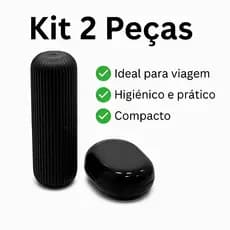 Kit Estojo de Escova e Pasta Dental + Saboneteira Portátil para Viagem
