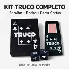 Kit Truco Completo com Baralho completo + Dados (marcadores) + Porta-Cartas - Jogo de Mesa