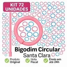 Bigodim Circular Santa Clara 72 Unidades Bigudinho Modelador de Cachos