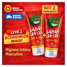 Kit 2 Sabão Cra Cra Sabonete Íntimo Masculino 140ML
