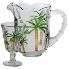 Jogo de Jarra 6 Taças Cristal Palm Hand 1,3L e 240ml | Lyor