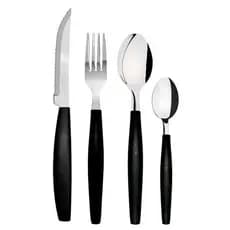 Faqueiro Canada 24 Pçs Preto Para Almoço Em Família | Ke home