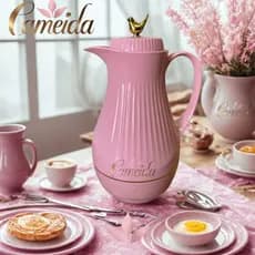 Luxuosa Garrafa Térmica Rosa Birds Passarinho Dourado  1 Litro  Para Chá- Café- Chimarrão- Agua Quente- Rosa Bebê