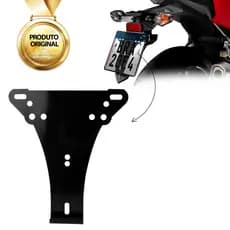 Suporte De Placa Moto Anti Quebra Anti Vibração Preto