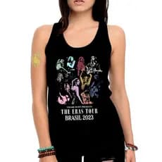 Regata Taylor Swift Show Brasil Camiseta Feminina Modelo Acinturado M1