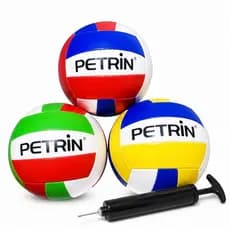 Bola de Volei + Bomba de Encher Ar Quadra Praia Areia Voleibol 22cm Profissional Costurada