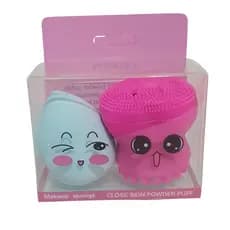 Kit Esponja Limpeza Facial Polvo + Esponja Gota Para Base