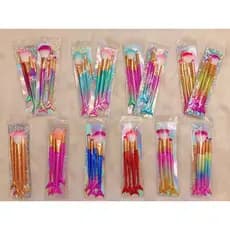 Kit Pincel Sereia de Maquiagem Sortido Para Sobra Blush Contorno Pó Sombra PRONTO ENTREGA