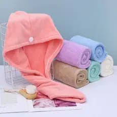 Toalha Microfibra Mágica P/ Cabelo Secar Rápido Touca Banho