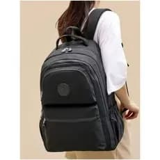 Mochila Grande Casual Escolar Feminina/Masculina em Nylon Tactel com Chaveiro