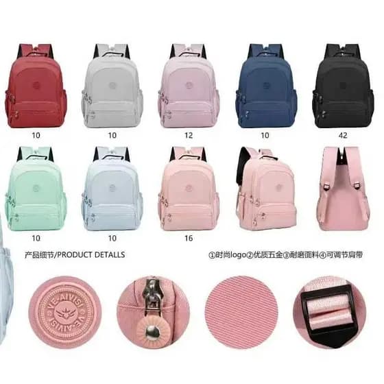 Mochila Escolar Feminina masculina , Casual Reforçada em Nylon,, Compartimentos  Super Resistente + chaveiro