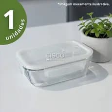 Pote Hermético Vidro reforçado 650ml marmita fit com tampa e travas forno freezer e microondas