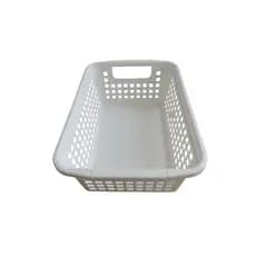 Kit 3 Cestos Organizadores Retangulares Versátil 29cm X 19 cm X 10,5 cm Branco Nitron
