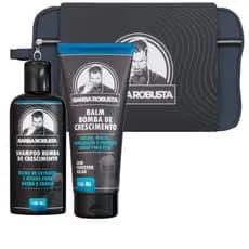 Kit Shampoo e Balm para barba com Necessaire Barba Robusta