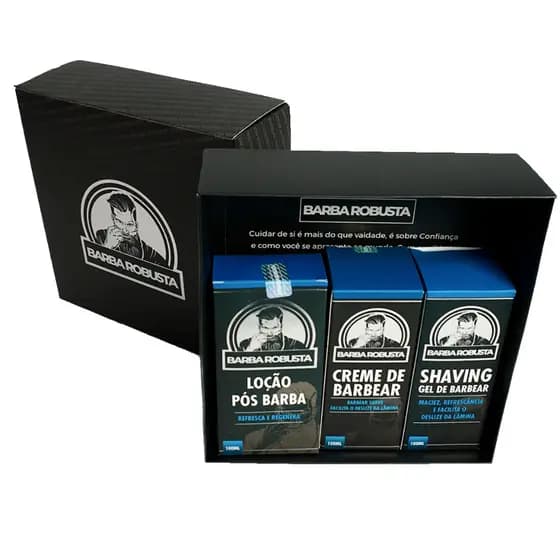Kit Completo Barbear Creme Shaving e Loção Pós Barba