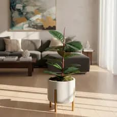 Planta Artificial Jiboia Burgundy Elástica Premium Realista Permanente Toque Real Decoração Jardim