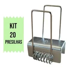 Kit 20 Presilha Borboleta com Mola para Fixar Perfil de Led Embutir Gesso Drywall Acabamento