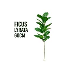 Planta Artificial Fícus Lyrata Ramo Haste Galho 13 Folhas 60cm Realista Decoração Toque Real