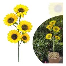 Planta Flor Girassol Artificial Decorativa Realista Grande Natural Toque Real Decoração