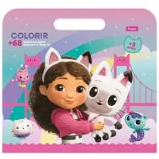 Álbum Maleta Para Colorir Casa Mágica Da Gabby 8 Folhas Foroni
