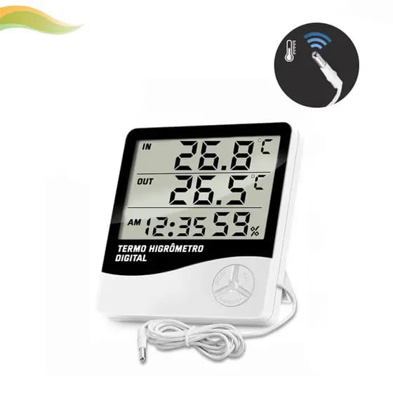 Termo Higrometro Medidor Temperatura Umidade Sensor Externo