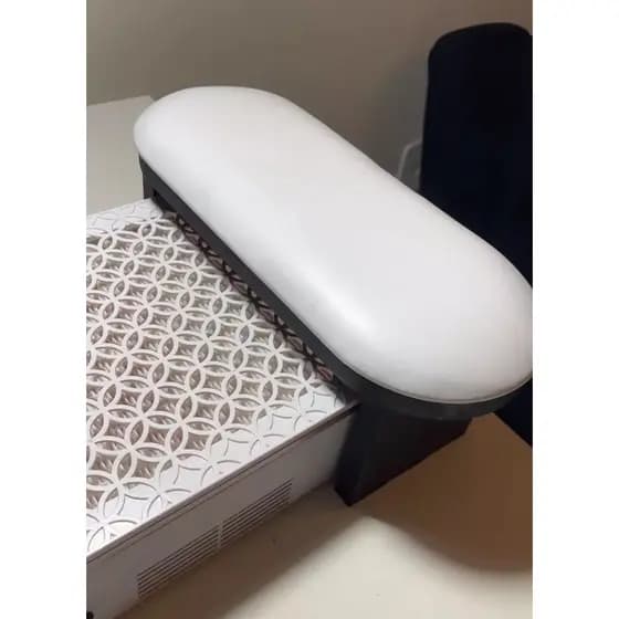 Apoio de Mão - Apoiador de Mão MDF Padrão Branco com Preto - Nail Designer Alongamento de unha