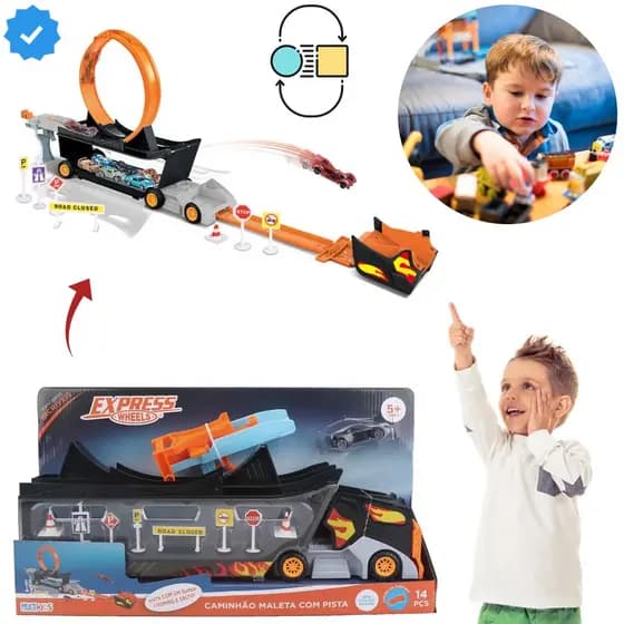 Caminhão Maleta Pista De Manobras Compativel Com Hot Wheels
