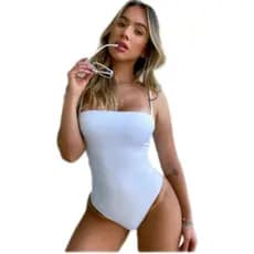 Body Maio Feminino  Alcinha  Decote Reto Sem bojo