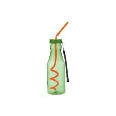 Garrafa Plastica com Canudo Espiral 550ml Verde 91VD