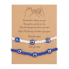 Pulseira Casal Micanga Detalhe Olho Grego O3286