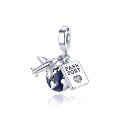 Berloque Pingente Prateado Pulseira Charms Delicado B1442