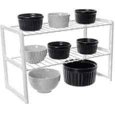 Rack Multiuso 2 Andares Organizador De Objetos Cozinha Metaltru Branco