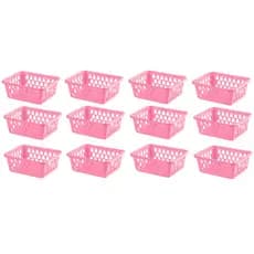 Kit Cestos Organizador Multiuso Cestinho Gaveta Rosa Praticidade