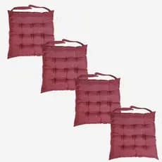 Kit 4 Unidades Almofada Decorativa Cheias E Confortavel Futton Oxford Assento p/ Cadeira 40X40 Vinho