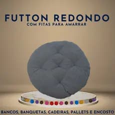 Kit 4 Almofadas Futton Redondo 40cm Liso Decoração Macia Cheia Cadeira Sala Jantar Renova Ambiente