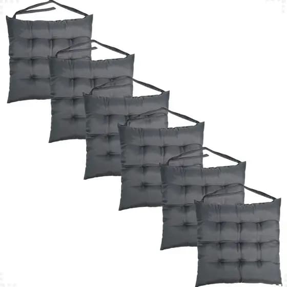 KIT 6 Futtons Almofadas Cadeira 40x40cm Sofá Pallet Grande Cheia Decorativa 40x40cm