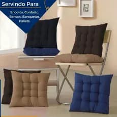 Kit Almofada Decorativa Cheias Futton Oxford Assentos p/ Cadeira 40x40cm 2 pçs Artesanal Marrom