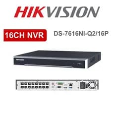 HIKVISION NVR 16CH 4K 2HDD 8MP H.265 DS-7616NI-Q2/16P POE