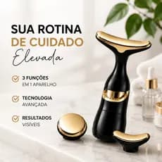 Massageador Facial 3 em 1 Elétrico para Skincare Rosto Pescoço Anti Rugas Portátil