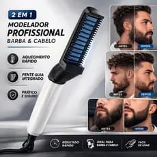 Prancha de Barba Modeladora Alisadora Masculino Escova Chapinha Dia dos Pais