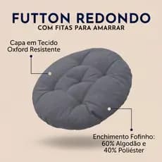 Kit 4 Futon Assento Cadeira Redondo 40cm Decorativo Macio Banco Banqueta Pallet Sofá Poltrona