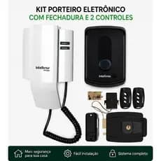 Kit Porteiro Intelbras IPR 8010 + Fechadura + 2 Controles 433MHz