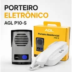 Porteiro Eletrônico AGL P10 S Interfone Residencial Cinza Branco