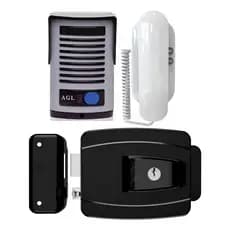 Kit Porteiro Eletrônico Agl P10s + Fechadura Elétrica Reversível Agl