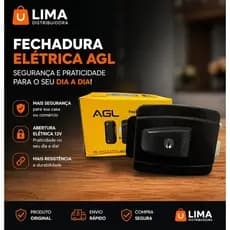 Fechadura Elétrica AGL Reversível Universal para Portão Abre Dentro e Fora
